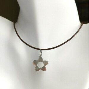 Sterling Silver MOD Flower Pendant Necklace